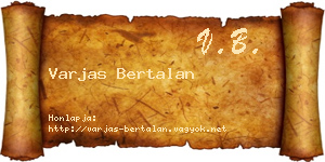 Varjas Bertalan névjegykártya